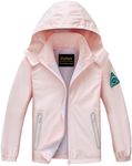 WICKHAM Boys Girls Waterproof Rain Jacket Detachable Hood Lightweight Raincoats for Kids Windbreaker Coat