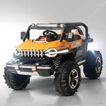 Baybee Furi Mini Rechargeable Battery Operated Jeep for Kids, Ride on Toy Kids Car with Bluetooth, Music & Light | Baby Big Battery Car | Electric Jeep Car for Kids to Drive 3 to 10 Years Boy (Orange)