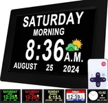 Véfaîî [𝟐𝟎𝟐𝟒 𝐍𝐄𝐖] Large Timer Digital Clock with Date and Time, 19 Alarms Home Planners, Auto DST, Night Dimmer, Table Wall Dementia Clock -Perfect Organizer for Home & School