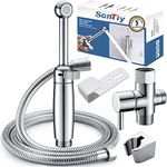 SonTiy Brass Handheld Bidet Sprayer for Toilet, All Metal Hand Held Bidet fot Toilet, Adjustable Water Pressure Control Cloth Diaper Sprayer, Bidet Jet Spray for Toilet, Chrome