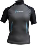 Aqua Sphere Women's Aqua Skin Short Sleeve Top - Black/Aqua, Small