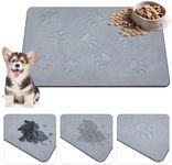 Drydiet 16 x 24 Inch Stone Pet Feeding Mat Diatomaceous Earth Absorbent Non Slip Cat Dog Mat for Food and Water Large Quick Drying Easy to Clean Dog Placemat for Floors Bowl Dish