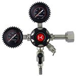 Kegco LHU52 CO2 Regulator, Chrome-Plated Brass Glass Rubber