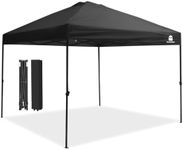 MordenApe 10x10 Pop Up Canopy Tent, Upgraded One-Push Tent Straight Leg Canopy, Outdoor Camping Tent, Cooking Canopy Tents with Wheeled Carry Case, 8 Spikes and 4 Ropes (Black 2.0, 10 Ft x 10 Ft)