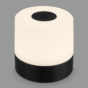 BRILONER - Mini Aluminium lampe de table LED sans fil, Lampe de chevet à intensité variable Touch, Lampe de bureau, Lampe de lecture, Lampe de table extérieure & intérieure, Noire