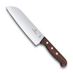 Victorinox Rosewood Santoku Knife, Stainless Steel, Japanese Knife, Ideal for All Professional and Home Use, Wooden, 17 cm, Swiss Made