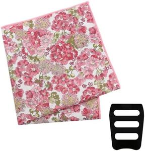 GHTIYLP Floral Pocket Squares for Men with Holder Printed Flower Mens Handkerchief Cotton Suit Pocket Hanky for Wedding (Spring Bloom)