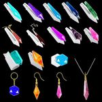 FineInno 13pcs Pendulum Resin Molds Gemstone Silicone Mould Crystals Point Jewellery Casting Molds Necklace Mould DIY Cone Lucky Charm Pendant