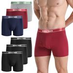 IGOLUMON Bamboo Mens Boxers Shorts Multipack 6 Pack Soft Comfortable Mens Underwear Open Fly with Pouch Breathable Classic Fit Mens Underpants Hipsters