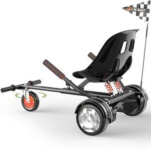 NoctiView Hoverboard Attachment, with Dual Rear Shock Absorption and Bigger Seat, Hoverboard Seat Attachment Accessory for 6" to 10" Hoverboard, Adjustable Frame Length & 6.3in Off-Road Rubber Wheel