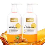 Herbishh Moroccan Argan Hair Shampoo + Argan Hair Conditioner Kit - Free from Mineral Oils, Sulphates & Parabens| For Dry & Frizzy Hair