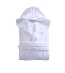 The House Of Emily Turkish Cotton Terry Towelling Hooded Bathrobe Dressing Gown for Men and Women Soft and Highly Absorbent (White, 3XL - Chest 67"-70")