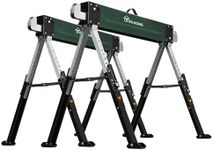 YITAHOME Saw Horses 2 Pack, 8 Speed Adjustable Legs Folding Sawhorse, 2 x 4 Metal Top, Heavy Duty Pro Bench Saw Horse for Woodworking, Carpenters