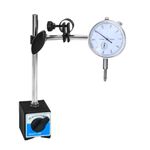 AZLAAN Dial Indicator Gauge 0-10mm/0.01mm High Accuracy Measurement Instrument Tools With Flexible Magnetic Base Stand Holder For Dial Indicator.