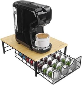 Navaris Bamboo Coffee Pods Holder - Stylish Pod Disc Holder - Space-Saving Coffee Pod Drawer for Easy Access and Organisation - Compatible with Tassimo