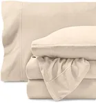 Bare Home Super Soft Fleece Sheet Set - Split King Size - Extra Plush Polar Fleece, No-Pilling Bed Sheets - All Season Cozy Warmth (Split King, Sand)