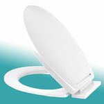 MLD European Toilet Commode Seat Cover Slow Close | Oval Shaped Noise Proof For White Commode seat cover toilet seat Hydraulic Soft Closing HOVL4060 (Color-White,Plastic)