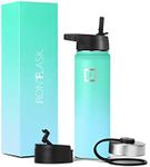 Metal Water Bottle with Straw Lid - 650ml 3 Lids - Stainless Steel Double-Walled Insulated Vacuum Leakproof - Sports Gym Camping Hiking Hydration School Kids