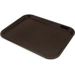 Carlisle FoodService Products Cafe Fast Food Cafeteria Tray with Patterned Surface for Cafeterias, Fast Food, and Dining Room, Plastic, 14" x 18", Chocolate