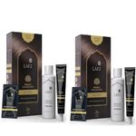 LAFZ Permanent Hair Color | No Ammonia Formula infused with Coffee & Argan oil | 100% Gray Coverage | Long lasting Colour | Smoothness & Shine | For Women & Men | Natural Brown, Pack of 2