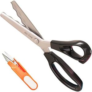 Hui Tong Strong & Sharpe Pinking Shears,Pinking Shears Scissors for Fabric, Serrated and Scalloped Scissors Fabric,3mm,5mm,7mm (Wavy 18mm)