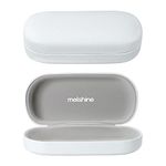 molshine Hard Shell Leather Sunglasses Case,Classic Large Glasses Case for Women Men,Sunglass Eyeglasses (White)