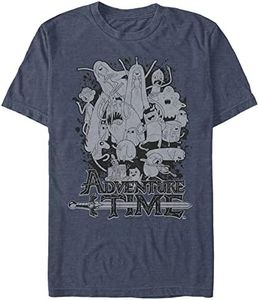 Adventure Time Men's Big & Tall Group Splat T-Shirt, Navy Heather, 3X-Large Big Tall