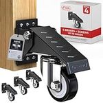 GBL Heavy Duty Retractable Workbench Casters + Screws - Pack of 4 Castor Wheels up to 500Lbs - No Floor Marks Dolly Castors for Portable Furniture or Work Bench