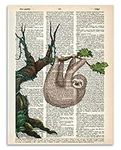 Upcycled Dictionary Art - Sloth In 
