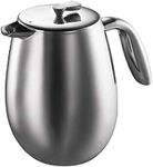 BODUM Columbia 12 Cup Double Wall French Press Coffee Maker, Matt Finish, 1.5 l, 51 oz