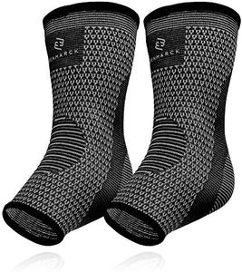 Benmarck Achilles Tendon Support Brace, Plantar Fasciitis Sock, Ankle Compression Sleeve For Running, Tendonitis and Flat Feet Relief (Gray Black, Unisize)