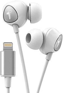 Thore iPhone Earbuds with Lightning Connector MFi Certified by Apple Earphones (V100) Wired in-Ear Headphones with Volume Control & Mic for iPhone X, XS, XR, 11, 12, 13, 14 Pro Max (White Silver)