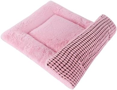 Vetasac Reversible Dog Bed Mat with Plush and Corn Velvet,Soft Warm Pet Cushion, Dual Purpose Washable Sleeping Mattress Bed for Small Medium Large Dog and Cat XB004 (48"*30", Pink)