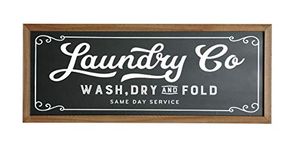 Laundry Sign for Family Laundry Room Decor Rustic Wood Frame Farmhouse Wall Art Black Signs Surface Waterproof Housewarming Gift