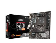 MSI B450M-A PRO MAX Motherboard mATX, AM4, DDR4, LAN, USB 3.2 Gen1, M.2, DVI-D, HDMI, AMD RYZEN 1st, 2nd and 3rd Gen Ready