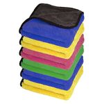 Autofy [Pack of 6 Multipurpose Microfiber Cleaning Towel Cloth 800 GSM Highly Absorbent Dust Towels for All Vehicles Bikes Cars Glass Kitchens (40cm x 40cm Multicolour)