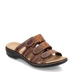 Clarks Women's Leisa Cacti Q Flat Sandals, Brown Multi Leather, 8 M