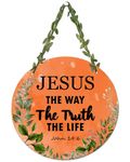 AR Creative Jesus The Way - Bible Verse Wall Hanging For Home Decoration, Bible Quotes MDF Wooden Wall Art, Bible Verse, Home, Office Decor, Wall Wood Hanger (10.5 inch x 10.5 inch)