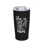 Wisedeal She is Brave Blessed Mom Stainless Steel Tumbler with Lid, Thermal Insulated Travel Mug 20 Oz, Anniversary Thanksgiving Birthday Christmas Gift for Women Mom Grandma Mama Aunt Stepmom