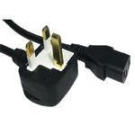 5m Kettle Lead - IEC (C13) to UK Mains (3 pin) Cable - 13A (amp) - Moulded - Black Coloured - Approve by A.S.T.A - N14587