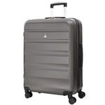 Aerolite Medium 25in Lightweight Hard Shell 4 Wheel Travel Hold Checked Check in Luggage Suitcase Charcoal