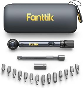 Fanttik WB10 Nova 1/4 Inch Drive Click Torque Wrench Set, 2-10 Nm, 14 Bits Dual-Direction Adjustable 72-Tooth Torque Wrench for Bike