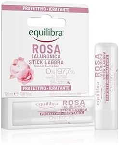 Equilibra, Balsamo Labbra, Protettivo e Idratante, 5,5ml, con Cere di Rosa Damascena e Centifolia, Acido Ialuronico, e Vitamina E, Crea un Film Protettivo sulle Labbra, Delicatamente Profumato