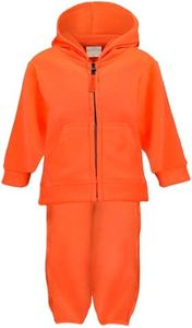 TrailCrest Toddler Blaze Orange Fleece Hoodie & Pants 2-Piece Outfit, 7