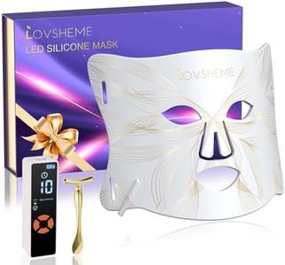 Lovsheme Red Light Therapy for Face, LED Face Mask Light Therapy, Red Light Therapy Mask for Acne, Wrinkles and Skin Rejuvenation, 320 LEDS, 3 Modes, 10-Min Auto Off, Eye Protection Included