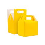 SHATCHI 10Pcs Yellow Colour Cardboard Lunch Takeaway Birthday Wedding Carry Meal Food Cake Party Box Childrens Loot Bags