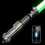 CUSTOM SABER Sensitive RGBX Smooth Swing Light Saber, 12 Sound Fonts, Motion Control Infinite Color Changing Light Saber, Aluminium Alloy Hilt Light Saber, Support Real Heavy Dueling Luke V2 Saber