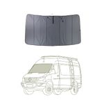 VanEssential MERC Sprinter Van Insulated Blackout Front Windshield Covers (Van Year 2007-Current) - Charcoal Gray