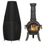 GARPROVM Large Chimenea Cover,Waterproof,Windproof,UV-resistant, Heavy Duty Rip Proof 600D Oxford Fabric Outdoor Garden Patio Heater Cover (122 x 21 / 80cm) - Black