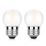YIZCO G40 Low Wattage LED Light Bulbs 1.5w Equivalent to 15 Watt E26 Base Light Bulb G14 Frosted Small Light Bulbs Warm White 2 Pack